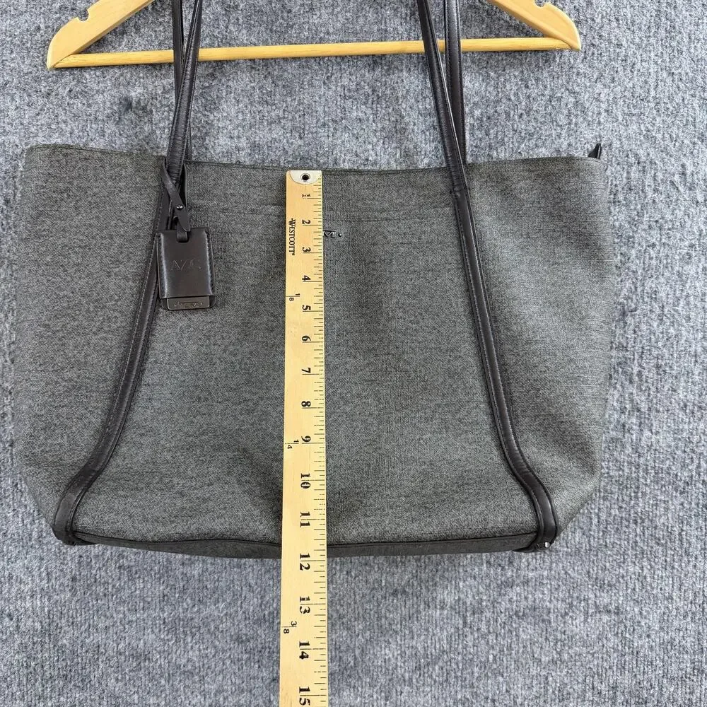 Tumi Sinclair Q Tote Bag Grayft Leather Trim Travel Everyday Office Travel Work